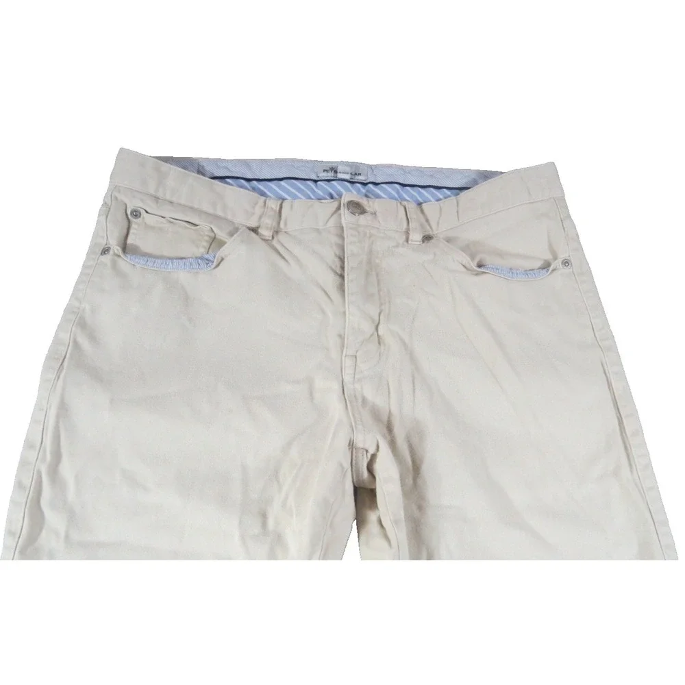 Peter Millar Crown Mens 34 Khaki Corduroy Pants Tan Straight Leg Business Casual